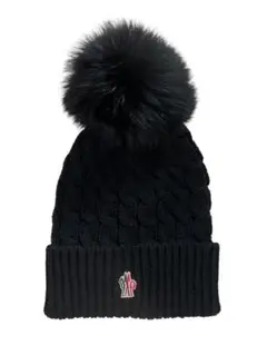 新品未使用‼︎モンクレールMONCLER GRENOBLE黒 ニット帽ケーブル編み