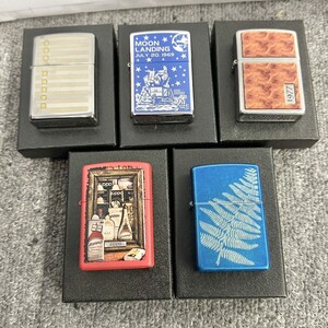 H039-NG8-155 ▲ Zippo ジッポー オイルライター 5点セット 月面着陸 植物 1977 ブルー レッド 他 喫煙具 5点火花あり