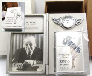 ウィンディ 本型時計スタンド ブレイズデル 社長 zippo ジッポ セット 2001年 限定 時計稼働 未使用