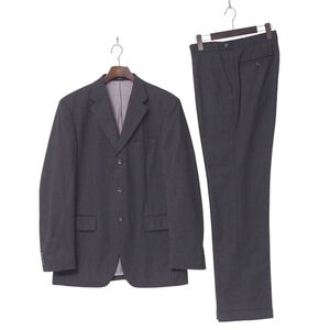 TH4374◎J.CREW J.クルー STRETCH ストライプスーツ 3B シングル スーツ セットアップ ジャケット ノータック スラックス グレー系