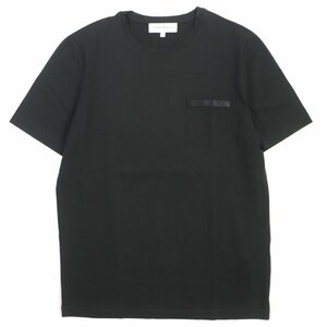 美品▼サルヴァトーレフェラガモ パンチングガンチーニ レザートリミング クルーネック ハーフスリーブ 半袖Ｔシャツ M 正規品 メンズ