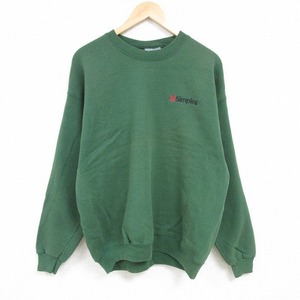 XL/古着 リー Lee 長袖 スウェット メンズ 90s Simplex クルーネック 緑 グリーン 24oct11 中古 スエット トレーナー トップス