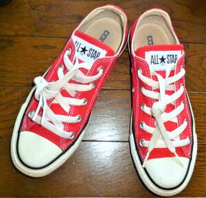 即決・送料込★CONVERSE コンバース★良品・ALL STAR オールスター キャンバス LOWローカットスニーカー M9696★赤 US4(23㎝)