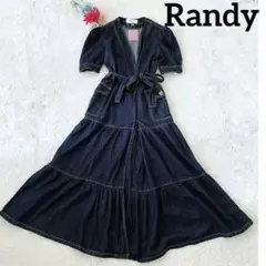 新品　Randy ランディ　マキシデニムワンピース　ティアード　ベルト