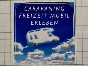 外国のステッカー：CARAVANING... 車 フランス 独 蘭 デザイン 広告 ビンテージ +Mb