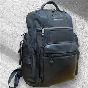 【美品/大容量】TUMI トゥミ メンズ リュック バックパック アルファ BRAVO ALPHA ビジネス トラベル 旅行 A4 収納 レザー 革 ブラック 黒