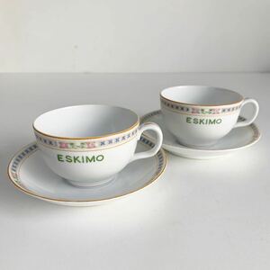 Noritake ノリタケ オールドノリタケ 日本陶器会社 ESKIMO カップ&ソーサー ペア 2客セット まとめて 食器 ビンテージ アンティーク 当時物