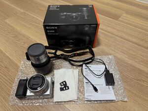 ソニー SONY α6400 ILCE-6400 ダブルズームレンズキット シルバー シャッター回数1678 中古 美品