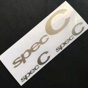 スバリストのためのスバルSpec C「スペックＣ」ステッカー、シルバー、インプレッサ、WRX、ＧＤＢ、ＧＲＢ