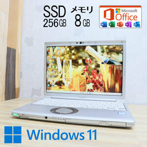 ★中古PC 高性能8世代4コアi5！新品SSD256GB メモリ8GB★CF-SV7 Core i5-8350U Webカメラ Win11 MS Office2019 Home&Business★P72340