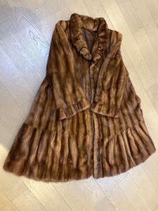 【145】ミンクmink ★美品 高級毛皮 豪華 ■ ロングコート 裾周囲300cm 