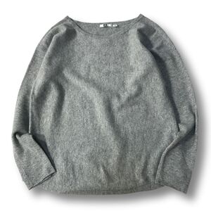 《良品◎》UNIQLO ユニクロ★上質カシミヤ100％*ニット*セーター*グレー*サイズM(LW2136)◆S60