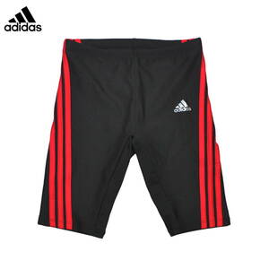 【新品】アディダス 3ストライプ スイムタイツ【77：黒／赤】S 競泳 水着 スパッツ 海パン adidas