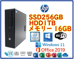 ★HP★スリム型★超高速 i5-4460/SSD256GB+HDD1TB/大容量16GBメモリ/Wi-Fi(無線)/USB3.0/Windows 11/MS Office 2019★