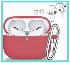 AooCare AirPods 3 ケース イヤーフック付き レッド