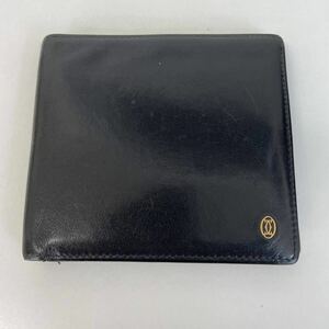 【TS0512】Cartier カルティエ 二つ折り 財布 ウォレット 札入れ レザー 革 ブラック 黒 メンズ レディース コレクション