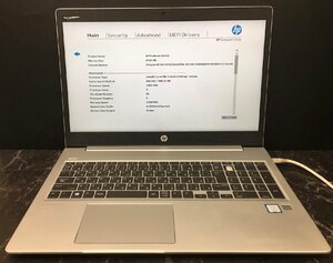 1円～ ■ジャンク HP PROBOOK 450 G6 / 第8世代 / Core i5 8265U 1.60GHz / メモリ 8GB / SSD 256GB / 15.6型 / OS無し / BIOS起動可