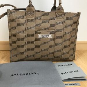 BALENCIAGA バレンシアガ　ハードウェア トートバッグ スモール 2WAYショルダーバッグ ベージュ 