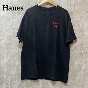 Hanes ヘインズ　バックプリントTシャツ　半袖　ヴィンテージ　古着　ブラック