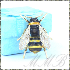 [BROOCH] Gold Bumble Bee エナメル彩色 バンブルビー マルハナバチ 蜜蜂 ミツバチ ゴールド ブローチ