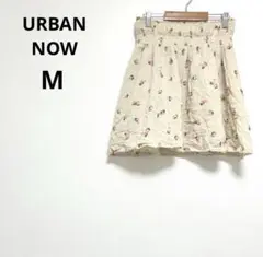 URBAN NOW アーバンナウ 【M】 花柄 ドット ミニ スカート ベージュ