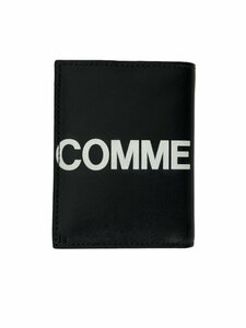 COMME des GARCONS (コムデギャルソン) HUGE LOGO WALLET BLACK 二つ折り財布 小銭入れ無し SA0641HL-BKBKOS 黒 レザー ウィメンズ/078