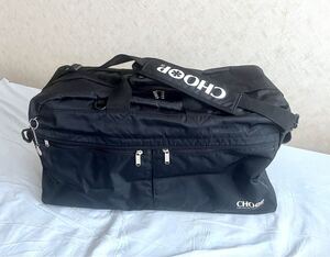 【CHOOP(シュープ）大容量 ボストンバッグCHOOP レディース 撥水 旅行バッグ トラベルバッグ 軽量 美品】黒　ブラック スポーツバッグ