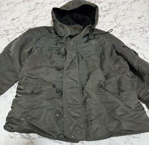 90s★ALPHA INDUSTRIES アルファインダストリーズ　コート　モッズコート TYPE N-48 フライトジャケット カーキ メンズ　Mサイズ