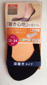 値下 送180~/匿配可 日本女性の足型に基づいた 22cm～24cm 深履き フットカバー 黒 ブラック