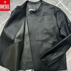 【極美品XXL】未使用級 DIESEL ディーゼル ライダース ダブル レザージャケット 54 XXL 黒 羊革 ラムレザー【滑らかな手触り】最高傑作