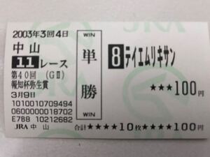 テイエムリキサン　2003年弥生賞　現地ハズレ単勝馬券