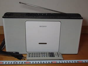 ★良好動作品・美品★SONY CDラジオ★リモコン付属★ZS-E80 ホワイト★学習用途に最適★音飛びなくCDを再生できました★