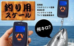 魚釣りスケール　荷物スケール フック式 便携な手持ちスケール 重さを簡単にはかる 高精度 バックライト付き 計量単位4桁 45kgまで H1960B