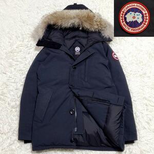 美品 M カナダグース ジャスパー パーカ ダウンジャケット 紺 コヨーテ ファー サザビーリーグ CANADA GOOSE JASPER PARKA 3438JM ネイビー