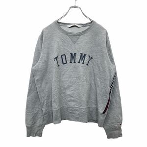 TOMMY HILFIGER プリントスウェット トレーナー XLサイズ トミーヒルフィガー グレー 古着卸 アメリカ仕入 t2406-3134