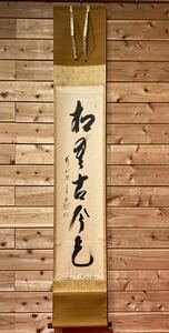 【模写】茶道具 掛軸『松無古今色 前大徳 宗興』共箱 茶事 茶掛 茶会 床の間 日本文化 和室 茶の湯文化 茶の道 禅語 一行書 大徳寺 手書き