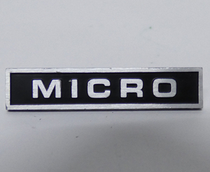 ■MICRO マイクロ精機 アルミ エンブレム ロゴプレート MR-411 幅47mm