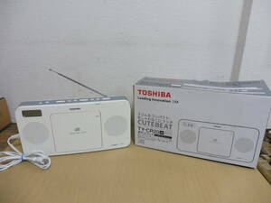 「6091/T3A」動作品 TOSHIBA 東芝 CDラジオ CUTEBEAT TY-CR20(W) 白 ホワイト 2012年製 CDプレーヤー オーディオ機器 元箱付 中古 現状品