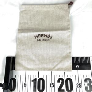 HERMES エルメス 保存袋 22×29cm ルバン LEBAIN 特殊デザイン 小物 小型 巾着袋 布袋 巾着 ヘリンボーン