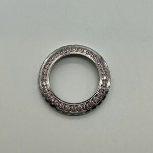 シャネル CHANEL J12 幅34mm アフターベゼル SS ステンレススチール ピンクサファイア 社外ベゼル 大粒 パーツ 腕時計 7.04g