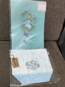 ☆【Disney】不思議の国のアリス☆2点セット☆クリアファイル☆巾着☆新品【263】