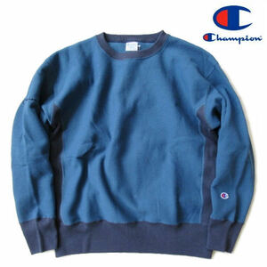 チャンピオン/Champion【リバースウィーブクルーネックスウェット トレーナー】2色切替 2トーン C3-W014 ウィンザーブルー Lサイズ