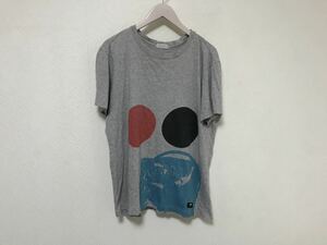 本物ポールスミスPAULSMITHコットンプリント半袖TシャツグレーメンズL