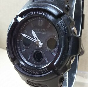 CASIO G-SHOCK AWG-M100B 電波 ソーラーアナデジ 腕時計 メンズ ブラック 反転液晶