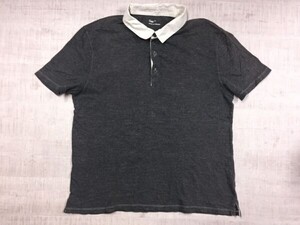 ギャップ GAP アメカジ レトロ スポーツ 襟切替 半袖ポロシャツ ラガーシャツ レディース コットン100% XL グレー