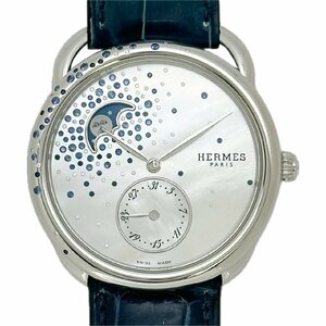 HERMES エルメス AR7.A30 Arceau Bleu saphir アルソー プティット リュンヌ ホワイトシェル 自動巻き J59941