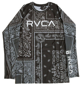 RVCA ルーカ バンダナ ラッシュガード Lサイズ 黒 ブラック 水着 長袖 