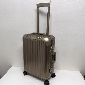 リモワ Rimowa スーツケース オリジナル キャビン S 31L チタニウム トロリー4輪 925.52.04.4 TSAロック 中古 美品 [質イコー]