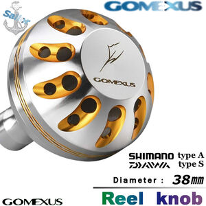 Gomexus【ゴメクサス】☆ パワーハンドルノブ/38mm/ シルバーゴールド ステラ ルビアス ブラストLT ストラディック などに