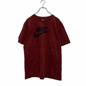 NIKE 半袖 ロゴTシャツ L バーガンディ ナイキ クルーネック ビッグロゴ 古着卸 アメリカ仕入 a603-6747